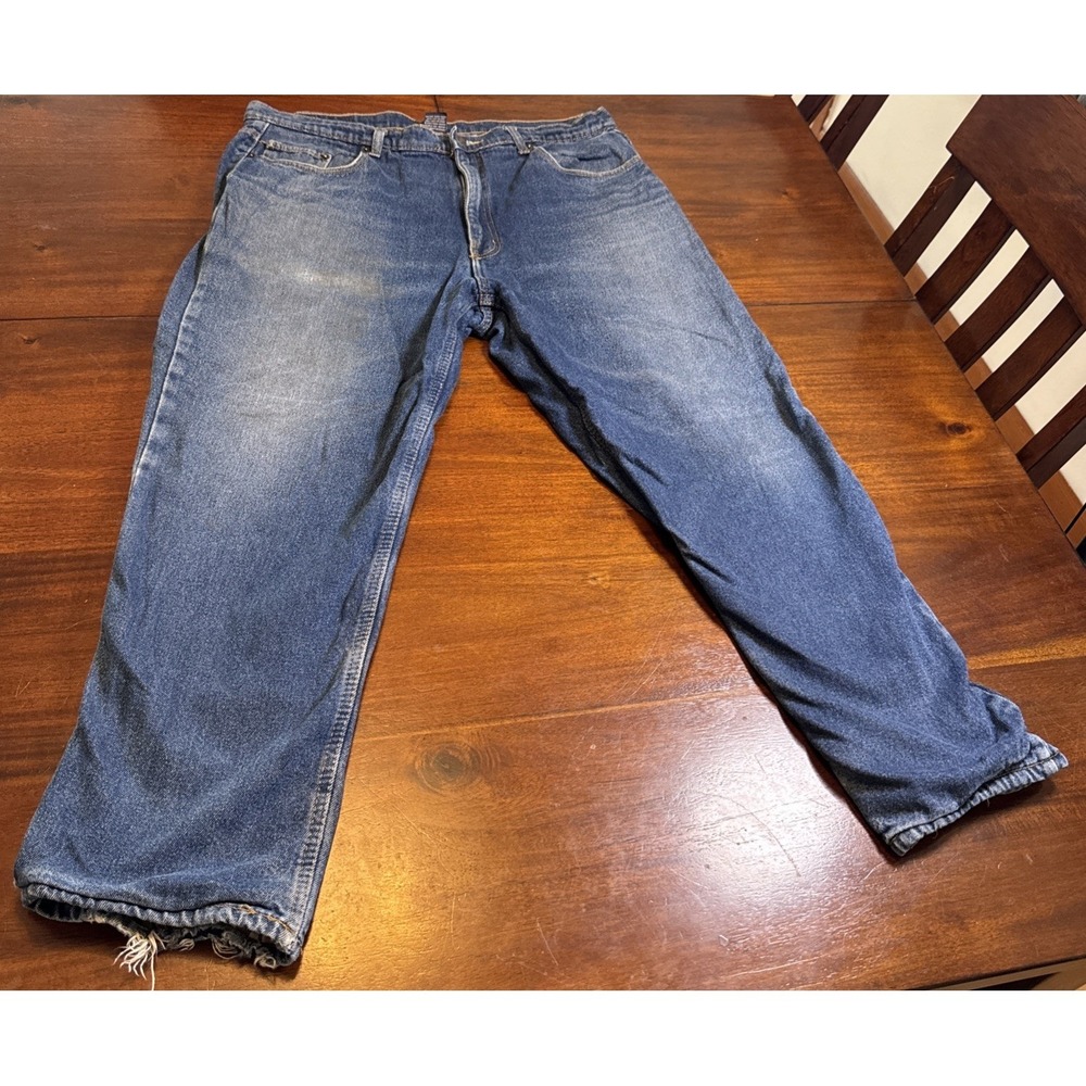 Full Blue 40x30 Flannel Lined Jeans Mens Relaxed Fit‎ Work Winter Denim